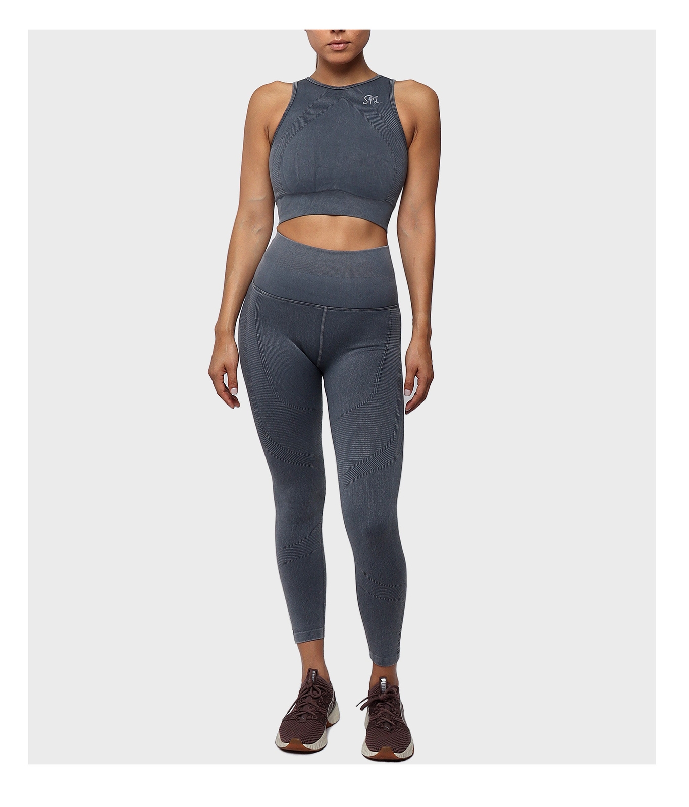 Blue Acid Wash Top & Leggings