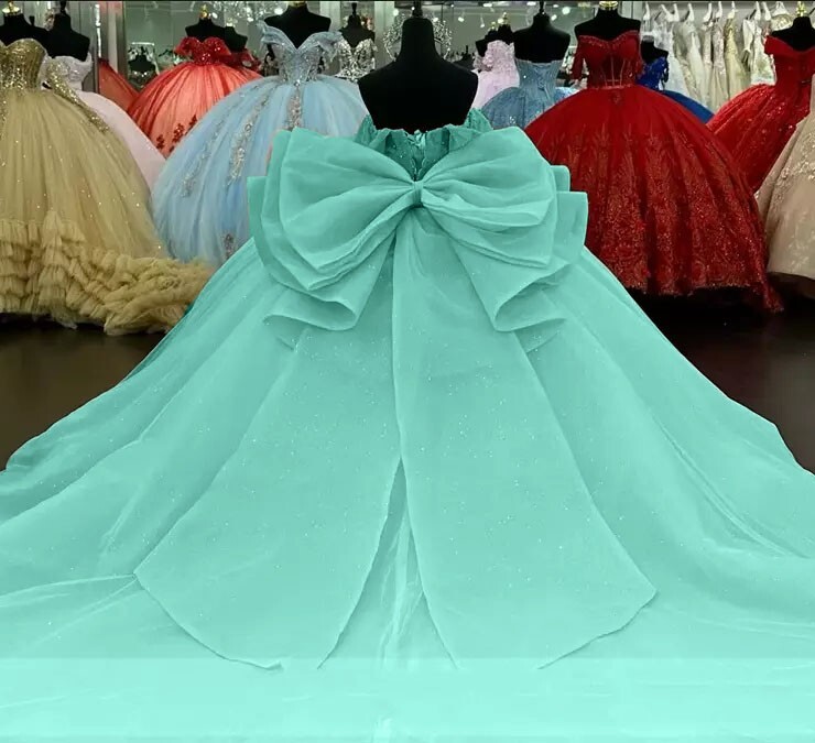 Big Bow for Quinceanera Dresses Sweet 15 16 Dress Custom Color Birthday Party