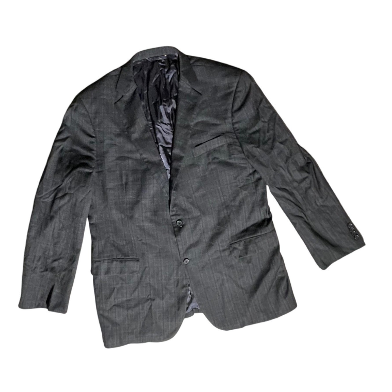 Brooks Brothers SAXON Gray Plaid Wool Blazer Jacket 46L/W41 Menswear