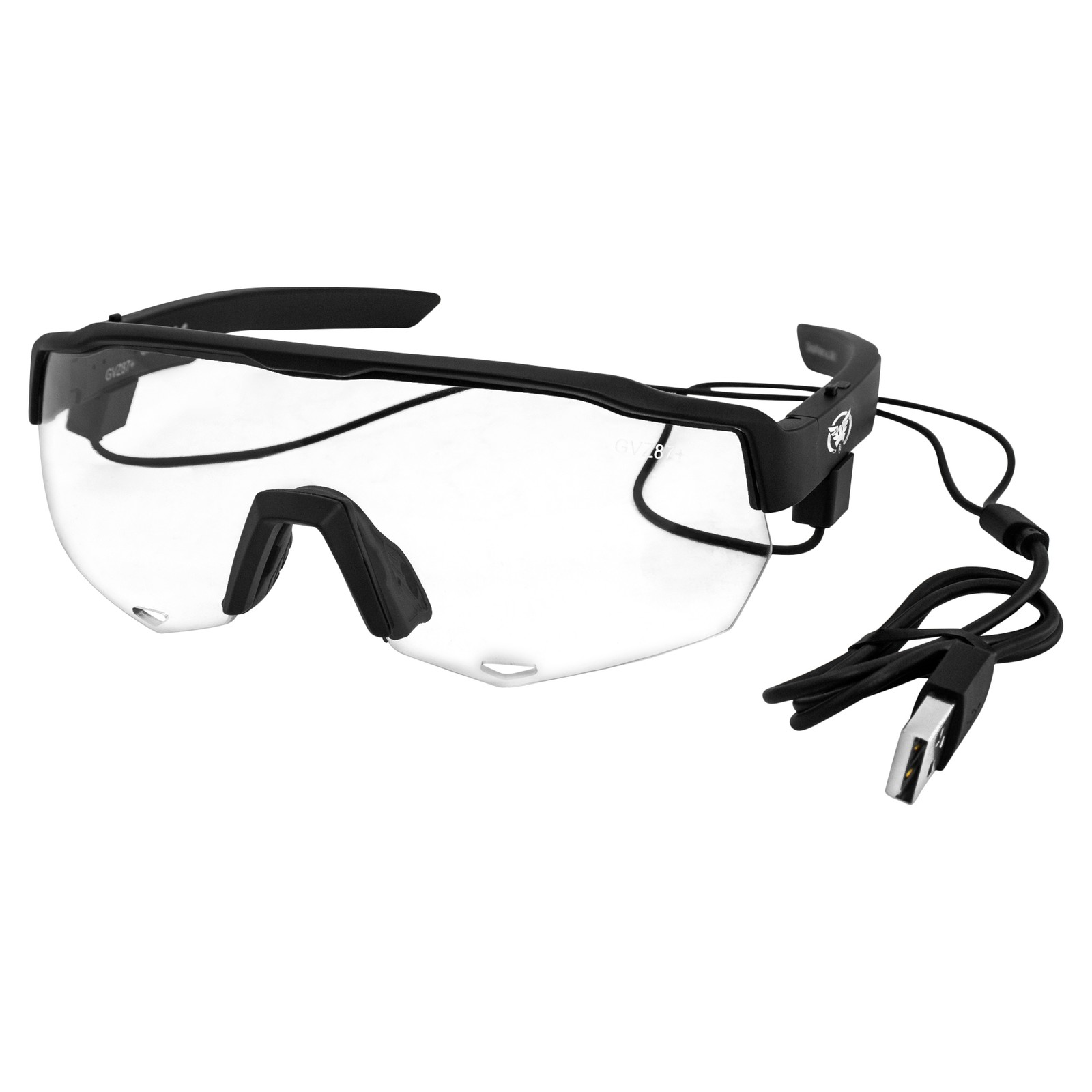 Global Vision Jam 1 Black Cycling Glasses w/ Clear Lenses, Wireless Bluetooth