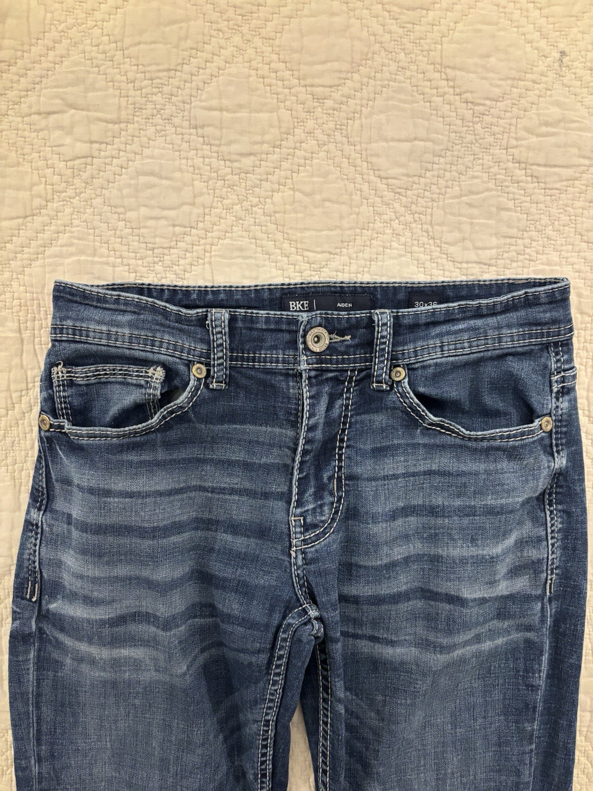 BKE Aiden Low Rise Slim Fit Bootcut Stretch Jeans Mens 30×34 Medium Wash Denim