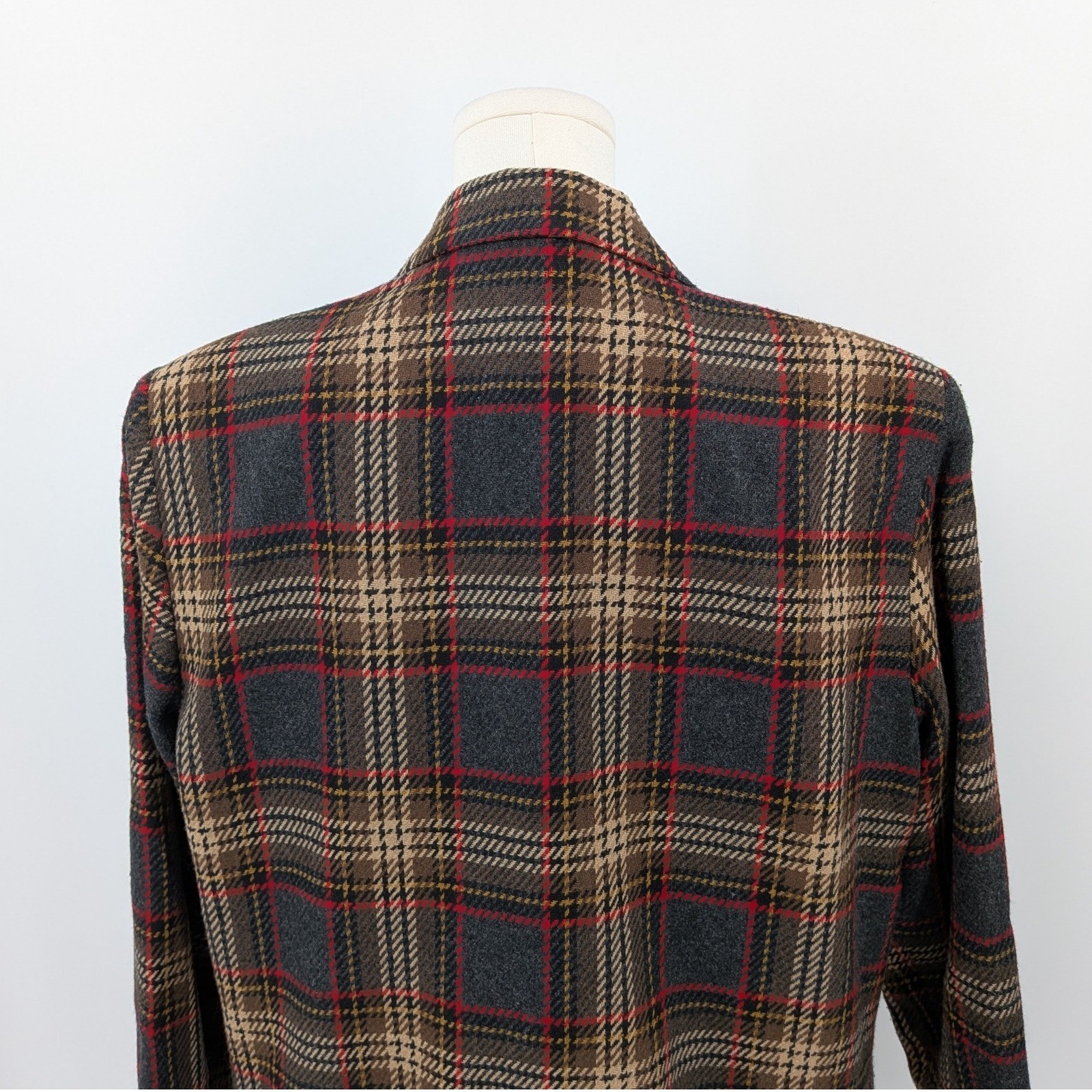 Vintage REQUIREMENTS Plaid Wool Blend Blazer Size 14 Academia Preppy Heritage