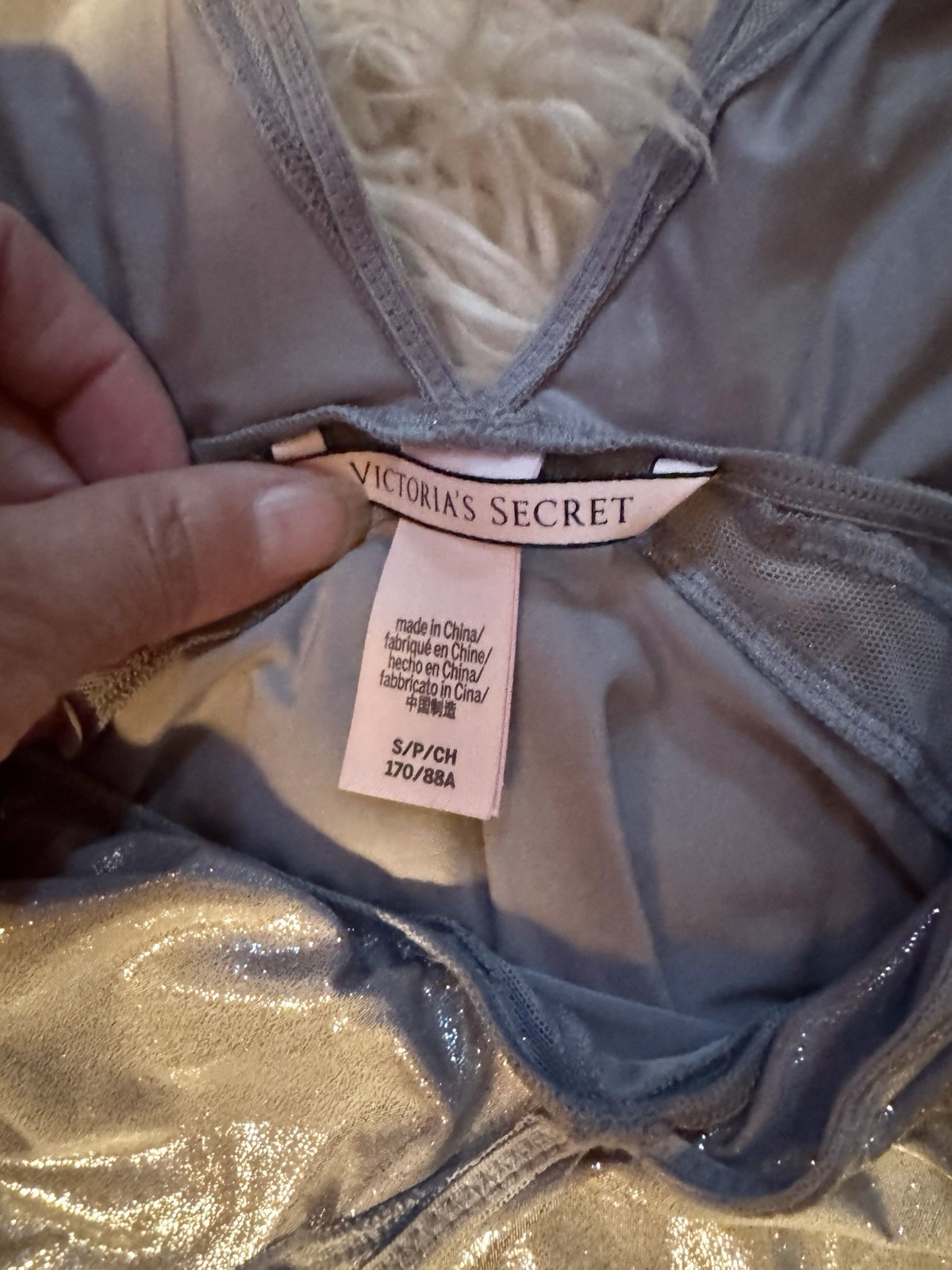 Victoria’s Secret Deep Plunge Silver Mesh Bosdysuit V Neck Disco Metallic S