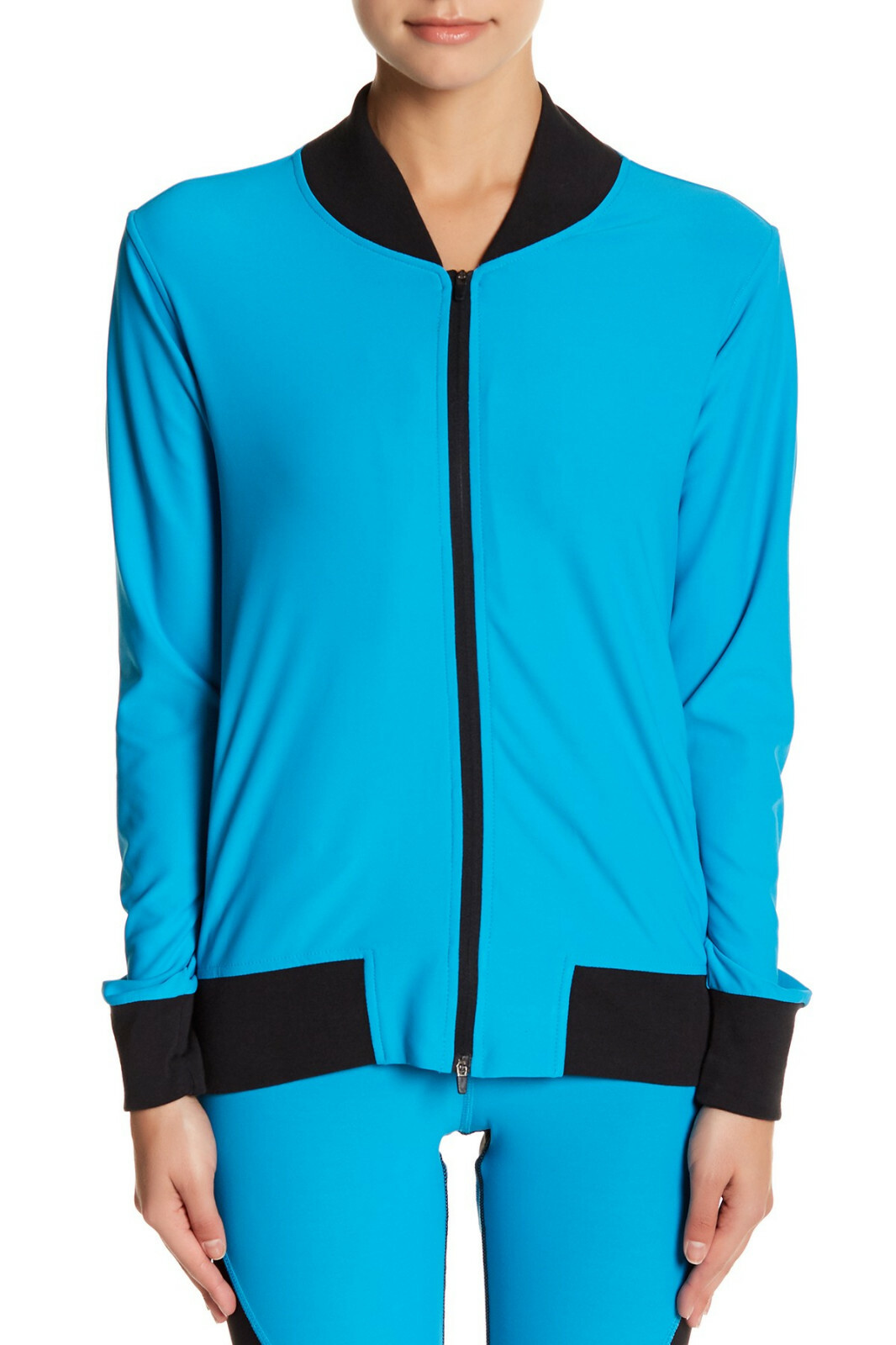 WOMEN size MED Stretch BOMBER JACKET Top RUN Sport FITNESS Yoga ATHLETIC Workout