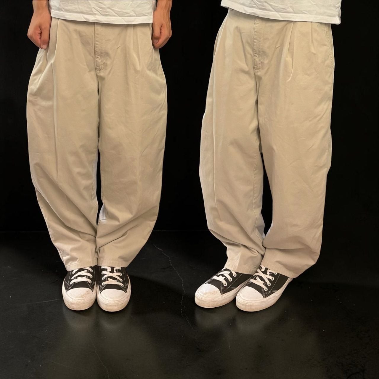 Y2K Dickies Style Men’s Pleated Wide-Leg Barrel Chino Trousers