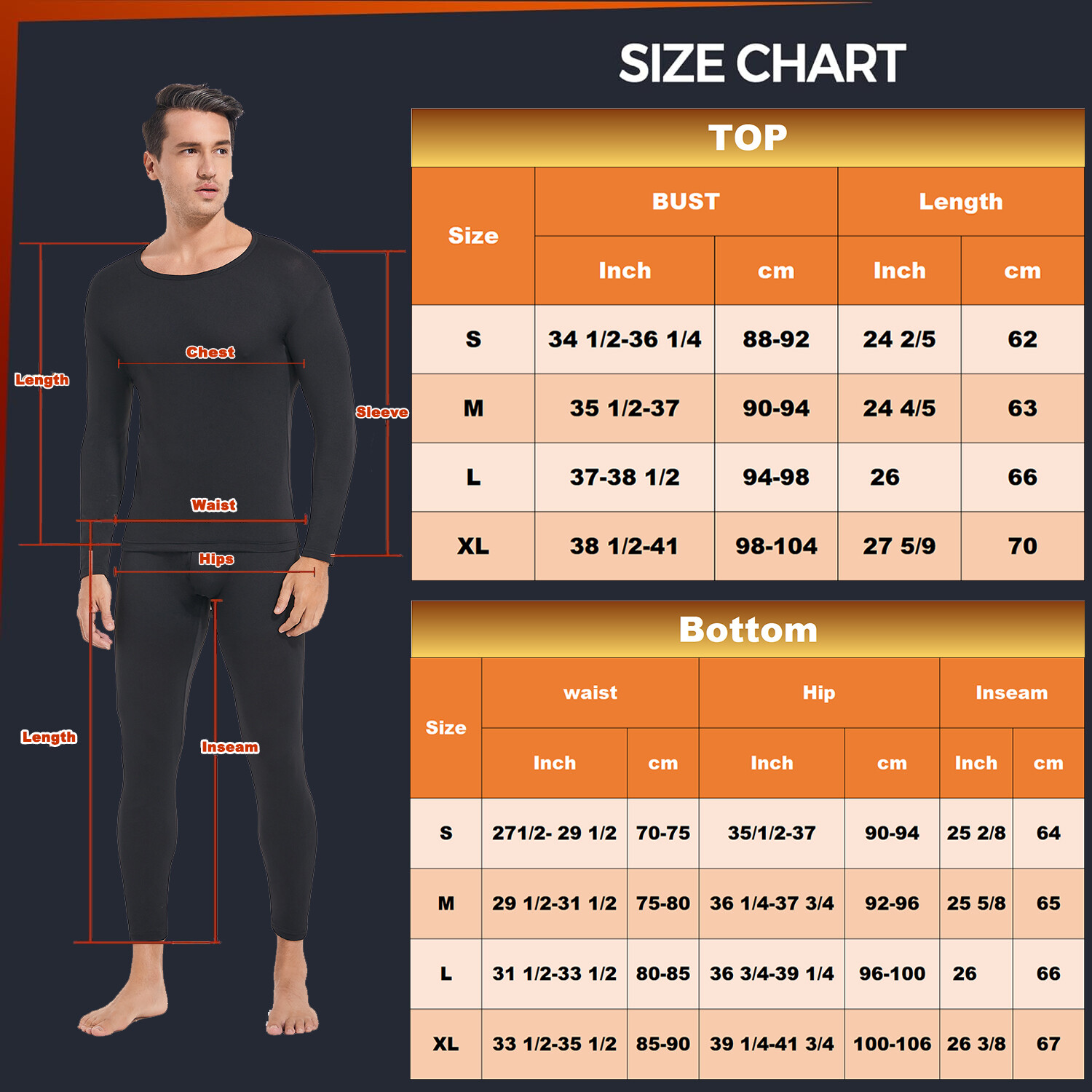 Men’s Thermal Underwear Set Ultra Soft Long Johns Set Base Layer Fleece Lined
