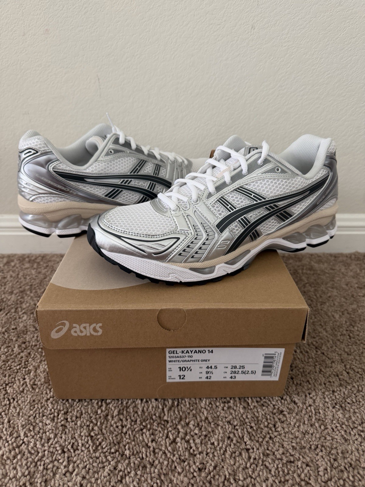 ASICS Gel Kayano 14 “White Graphite Grey” (Size 10.5) BRAND NEW!