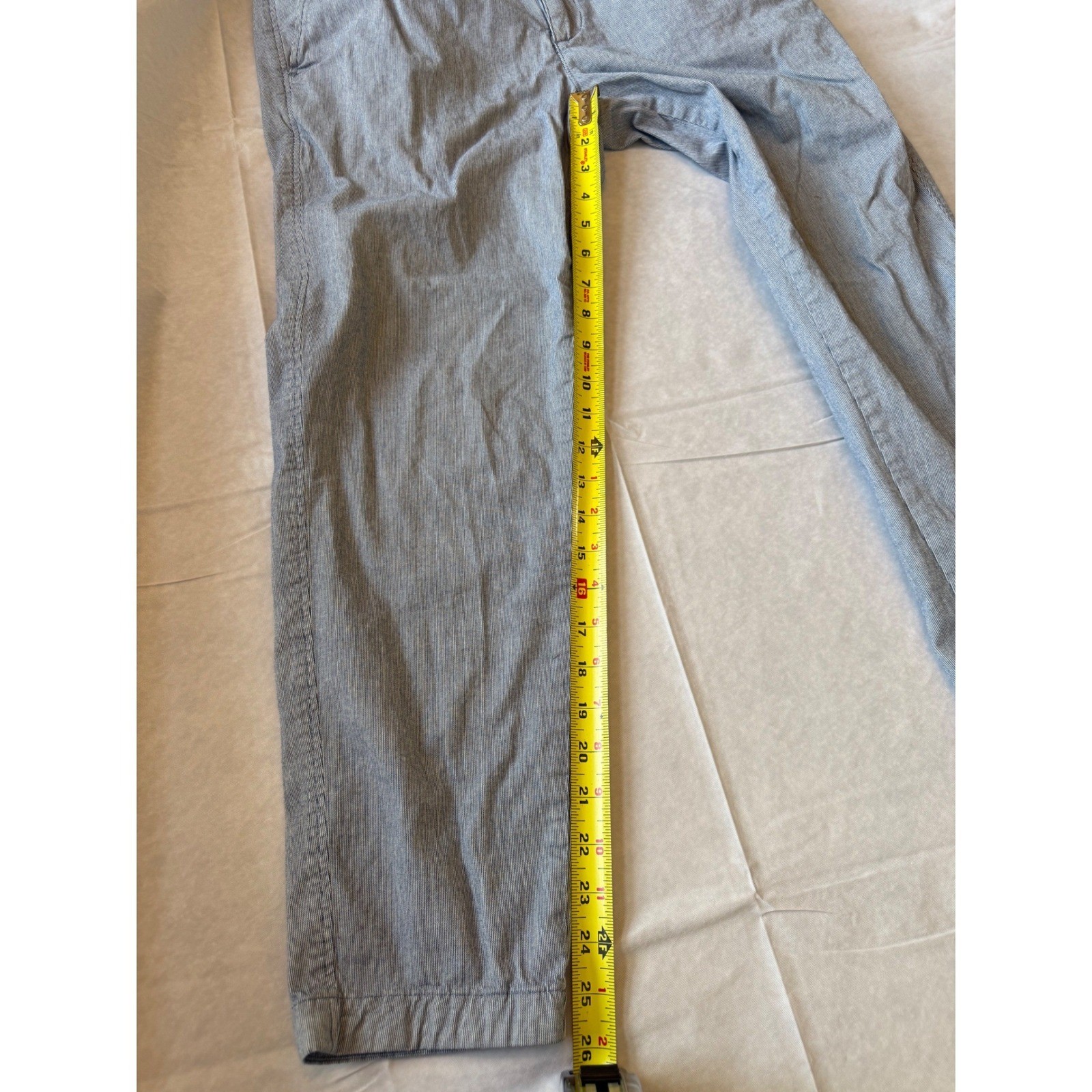 Abercrombie & Fitch Men Seersucker Chino Pants 31X32 Blue Striped Cotton Stretch
