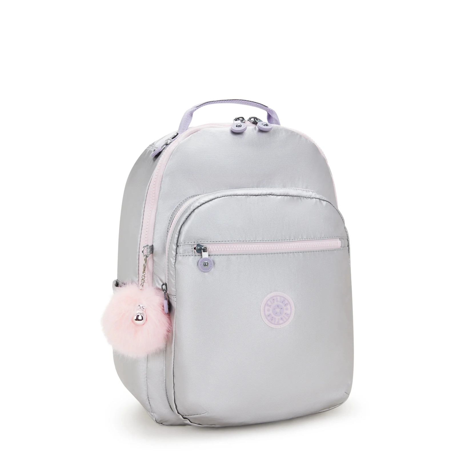 Kipling Seoul Large 15″ School Laptop Metallic Backpack Met Zip Pockets