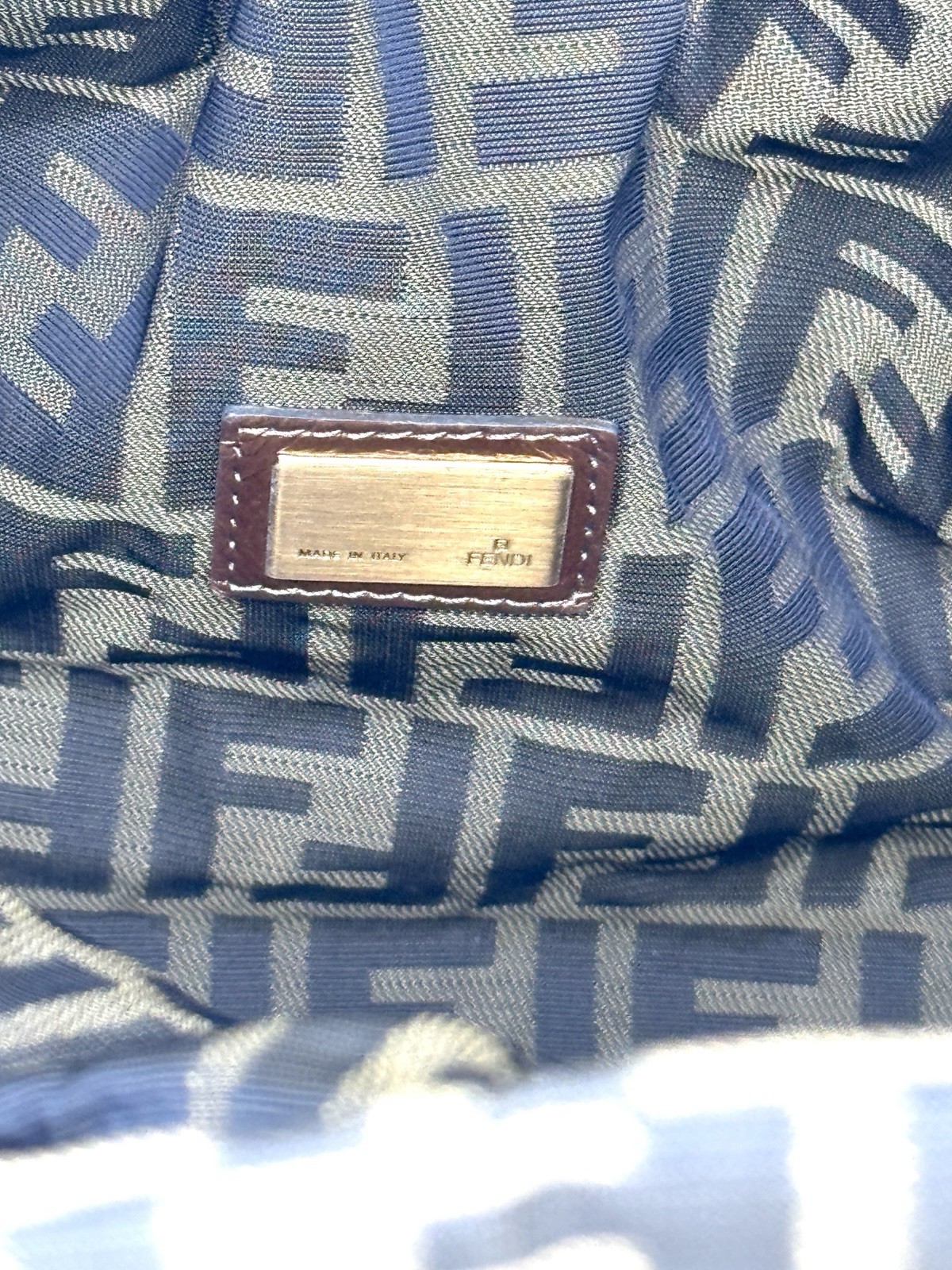 Fendi Metallic Bronze Leather Spy Bag – Braided Handles, & FF Logo Interior