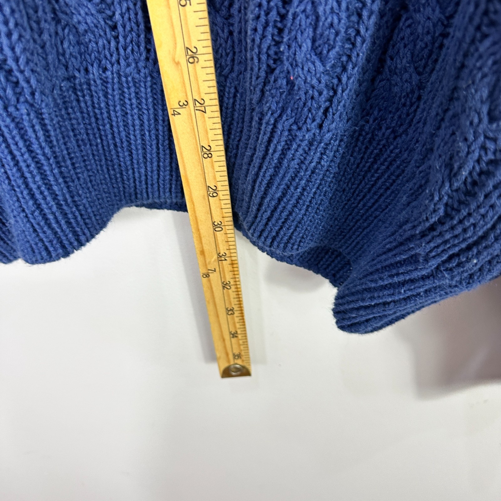 Vintage Cable Knit Sweater Mens Large St.John Bay Blue Fisherman Preppy Academia
