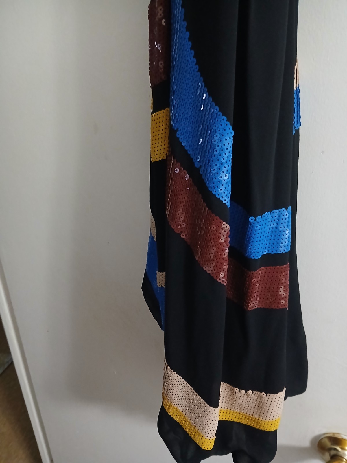 Gorgeous Emelio Puccio Multi Colored Silk and Sequin 84 Inch by 37 Inch Scarf