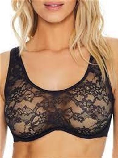 NWT Le Mystere 32B Stretch Lace Unlined Underwire 8232 black Bra 114240