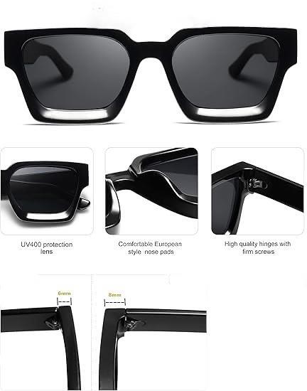 Men Classic Retro Hardcore Hip Hop Rapper SUNGLASSES Thick Black Frame Dark Lens