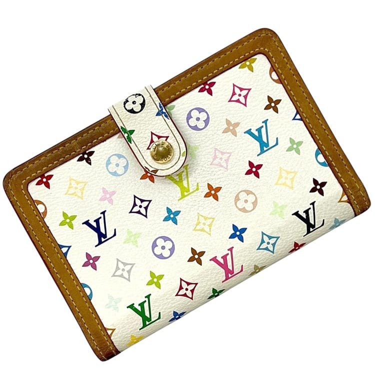 Louis Vuitton Bi-fold Wallet Portemonnaie Viennois Clasp White Blanc Multicolor
