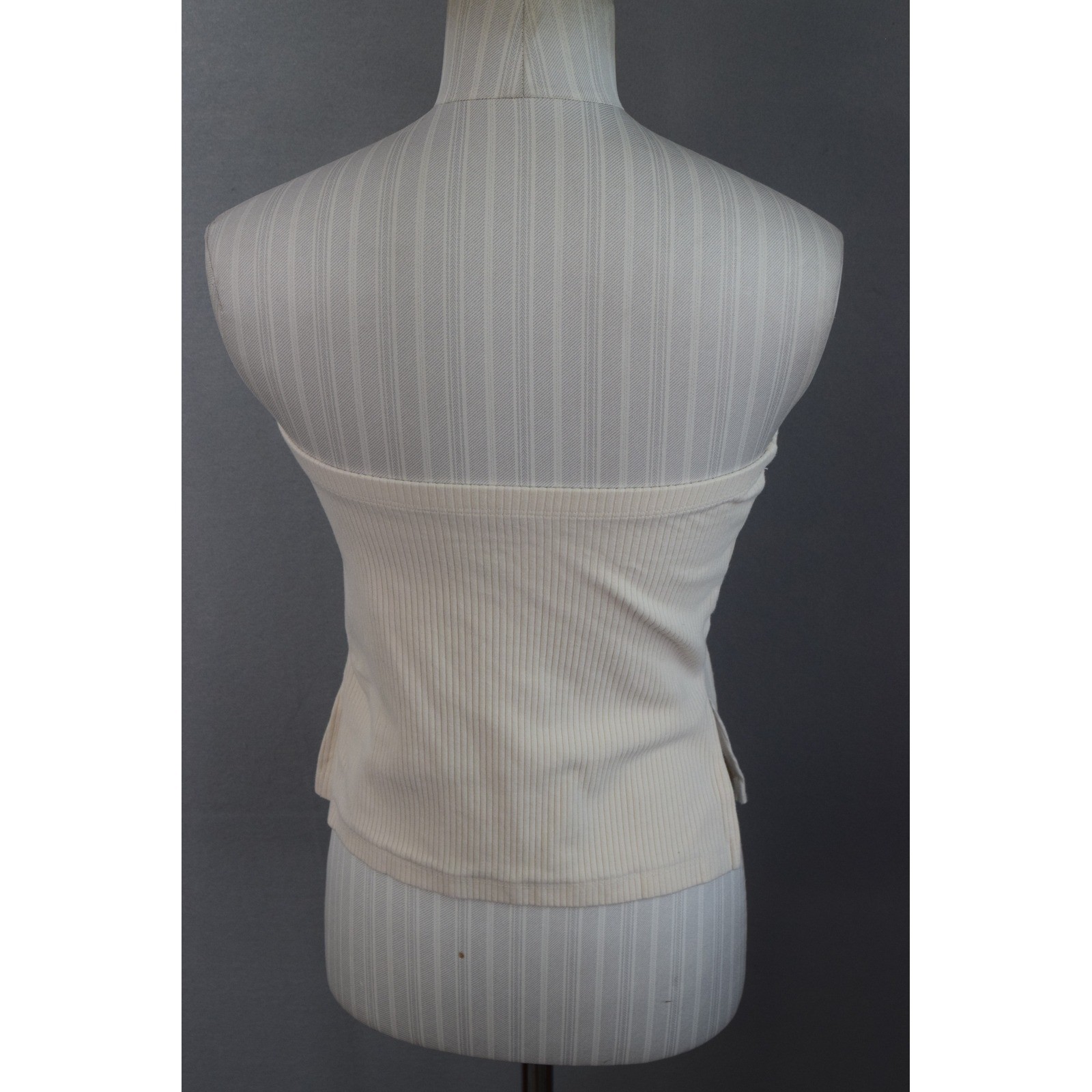 American Eagle Tube Top Small Cream Ribbed Side Slit Strapless 2025 Minimalist