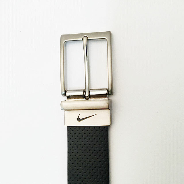 NIKE MENS PERFORATED TEXTURE REVERSIBLE BELT BLACK/BROWN SZ:M (FIT W34-36) 19890