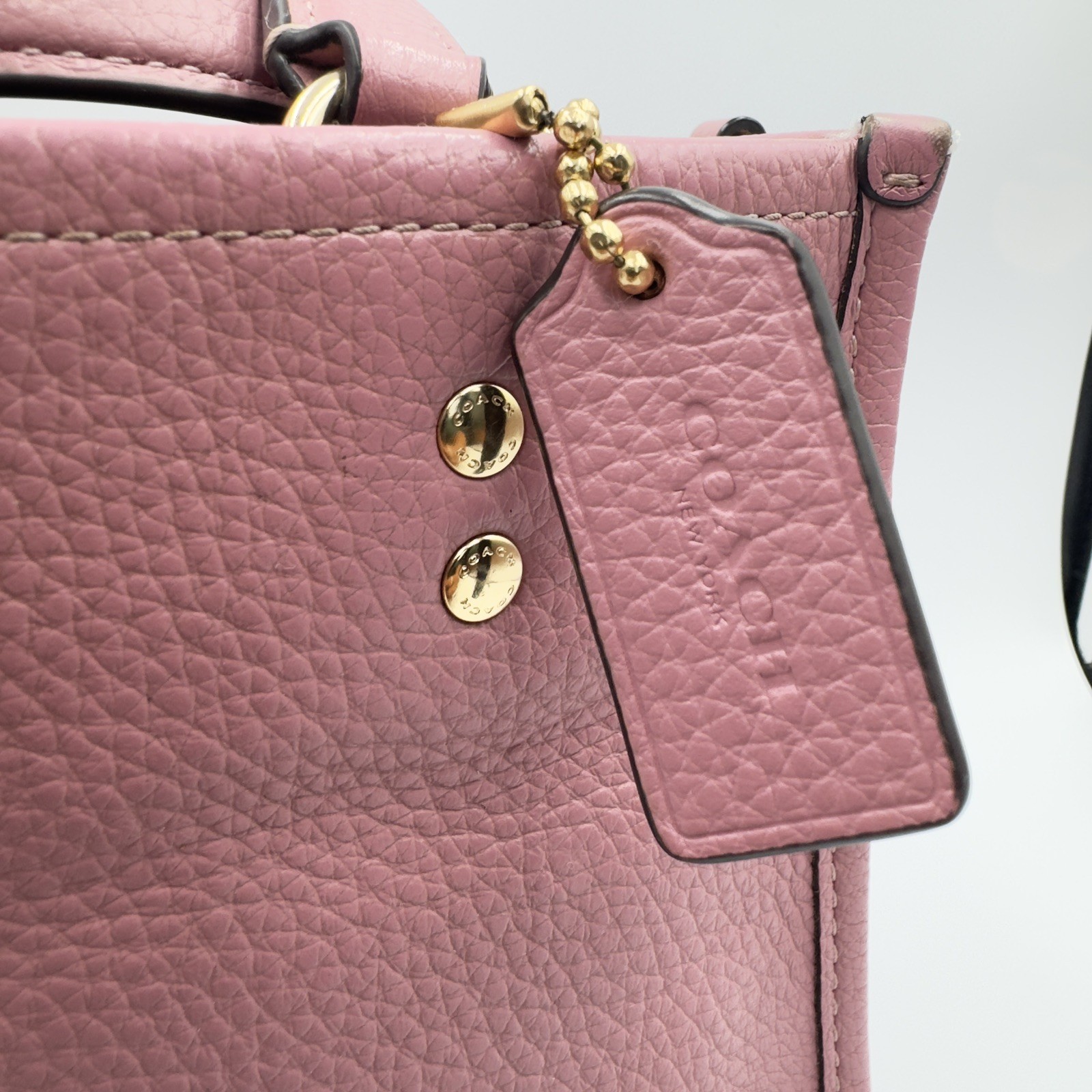 Coach Dempsey Tote 22 In True Pink Style C0971 Small Pebbled Leather bag