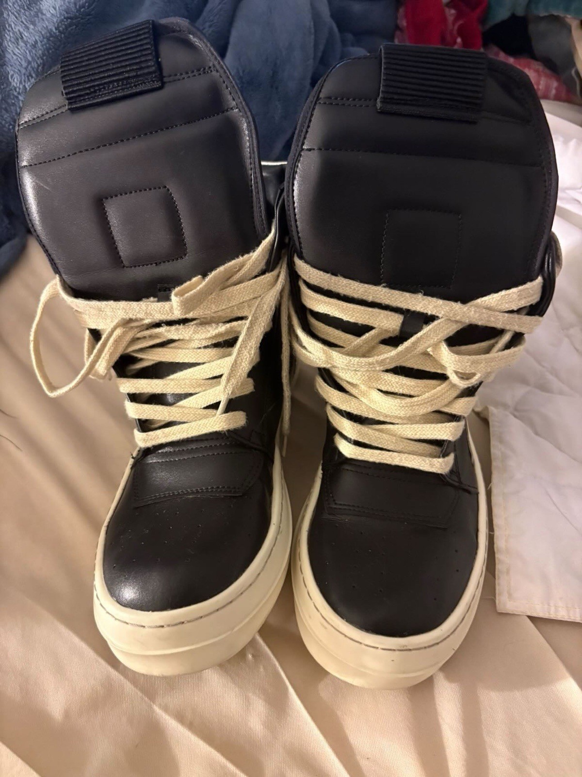 Men’s Black/White High-Top Lace-Up Sneakers Side Zipper Leather Upper