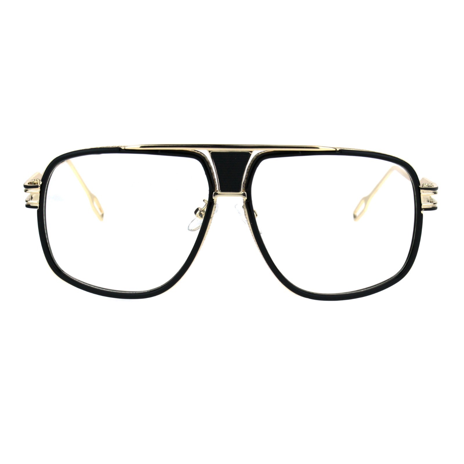 Mens Clear Lens Glasses Retro Hipster Fashion Flat Top Square Eyeglasses