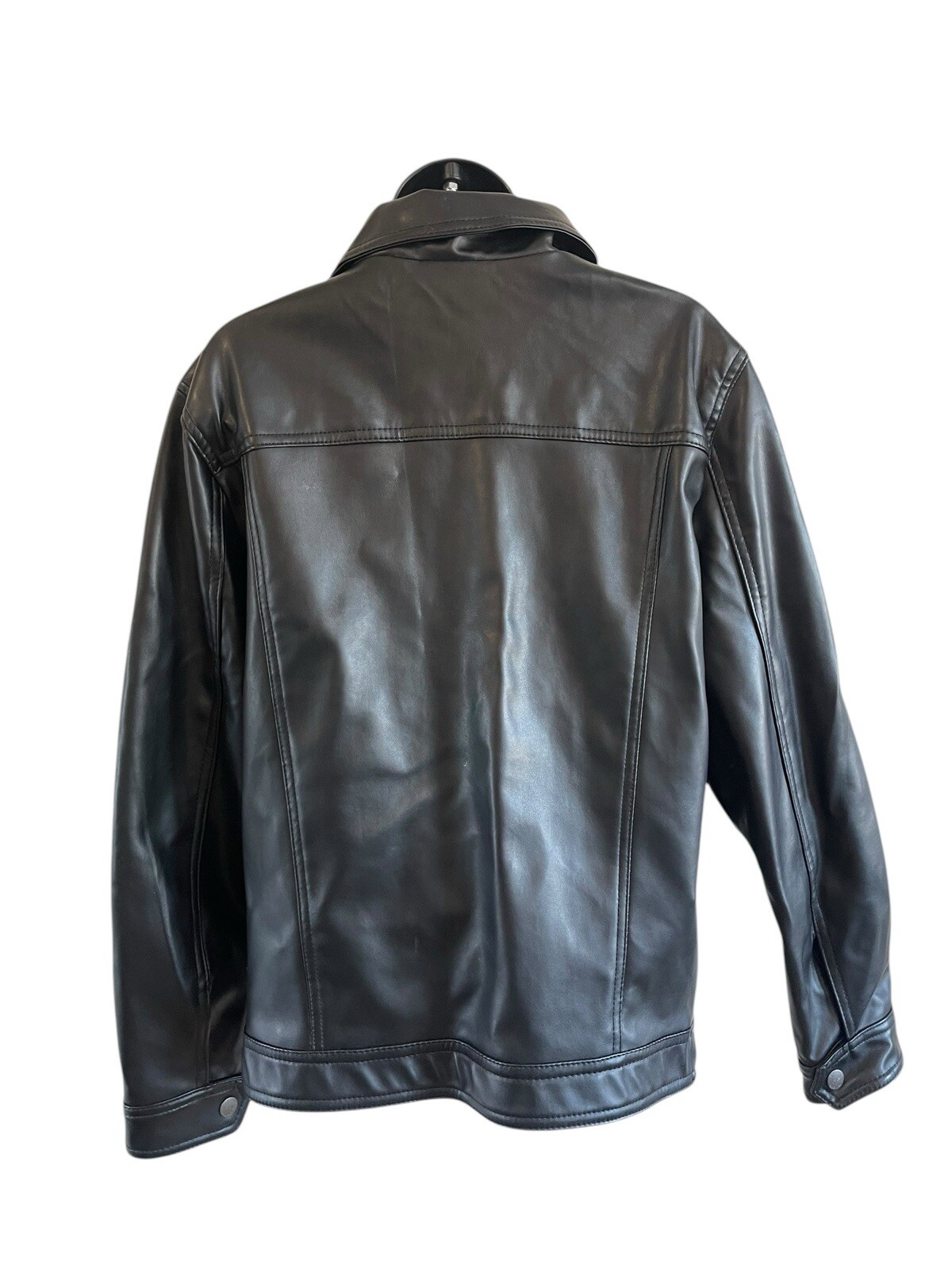 R Rosso Women’s Leather Jacket Size M NWT Black Zip Up
