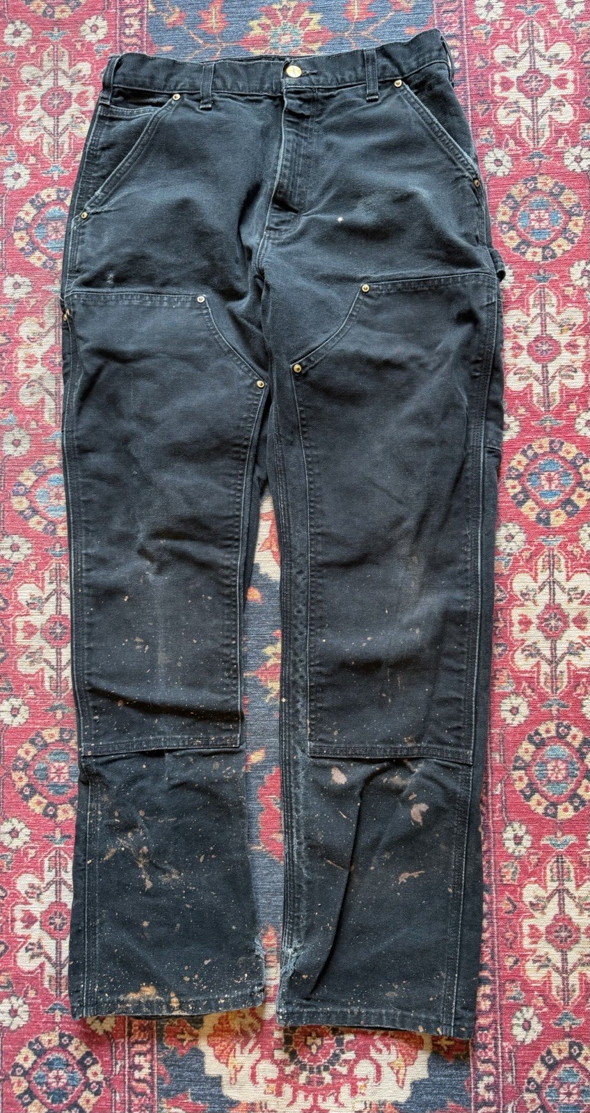Carhartt B01 BLK Double Knee Carpenter Pants 32×32 MADE IN USA