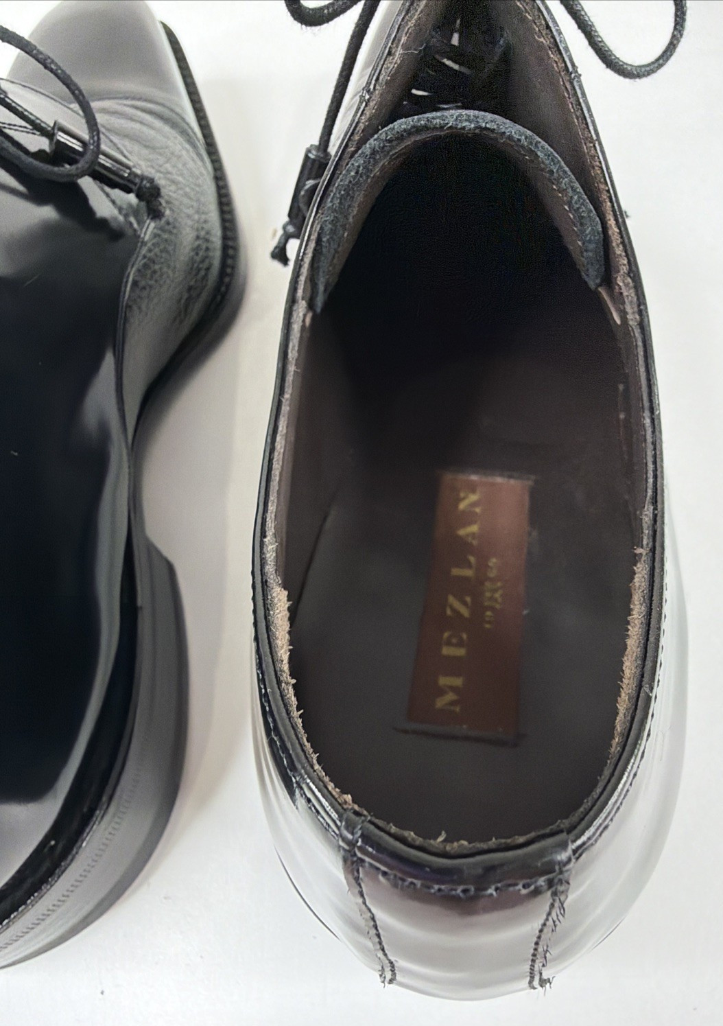 Mezlan Soka Lace-Up Oxford Black Leather Dress Shoes Cap Toe Men’s US M 13
