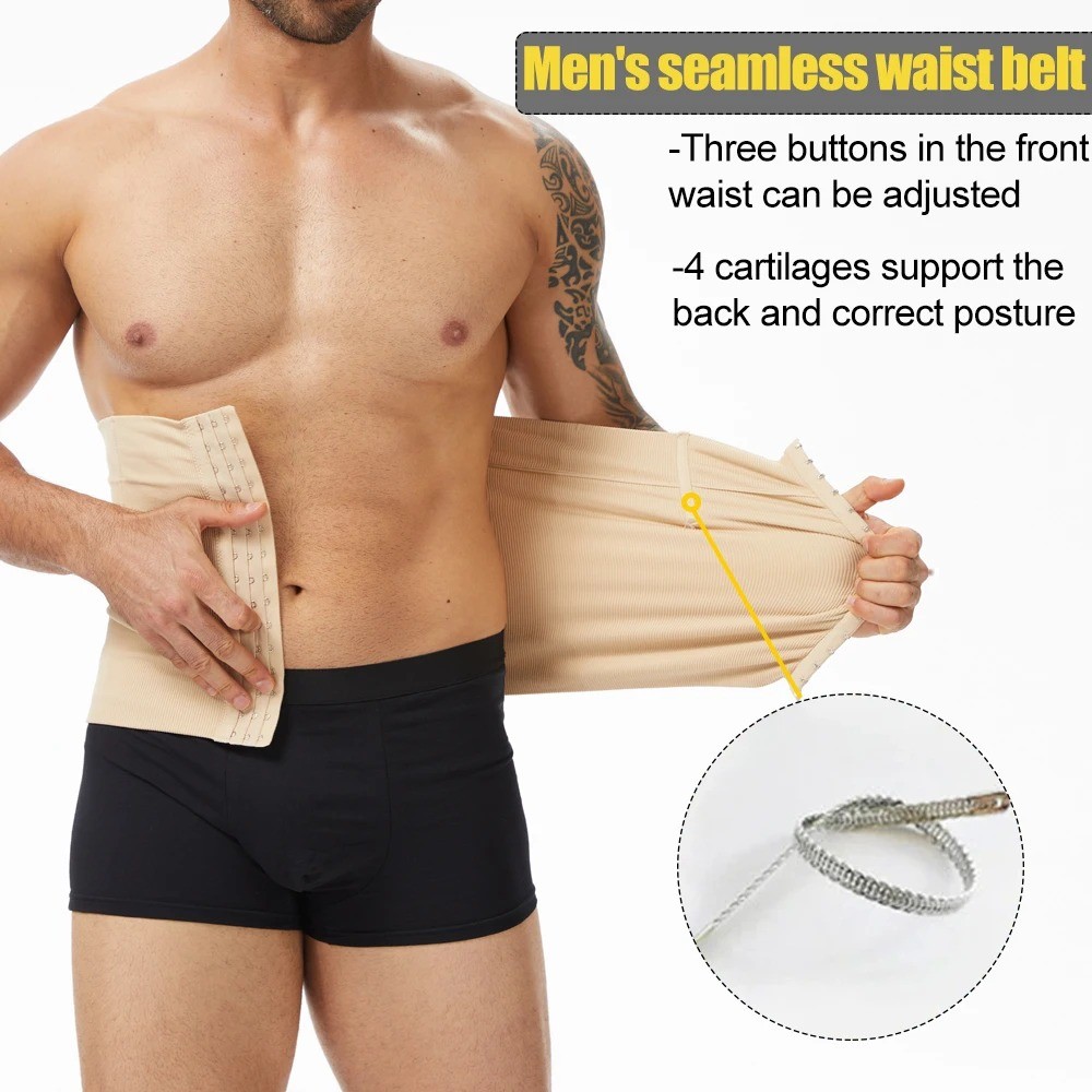Men Waist Trainer Cincher Body Shaper Tummy Control Sports Belt Slimming Girdle