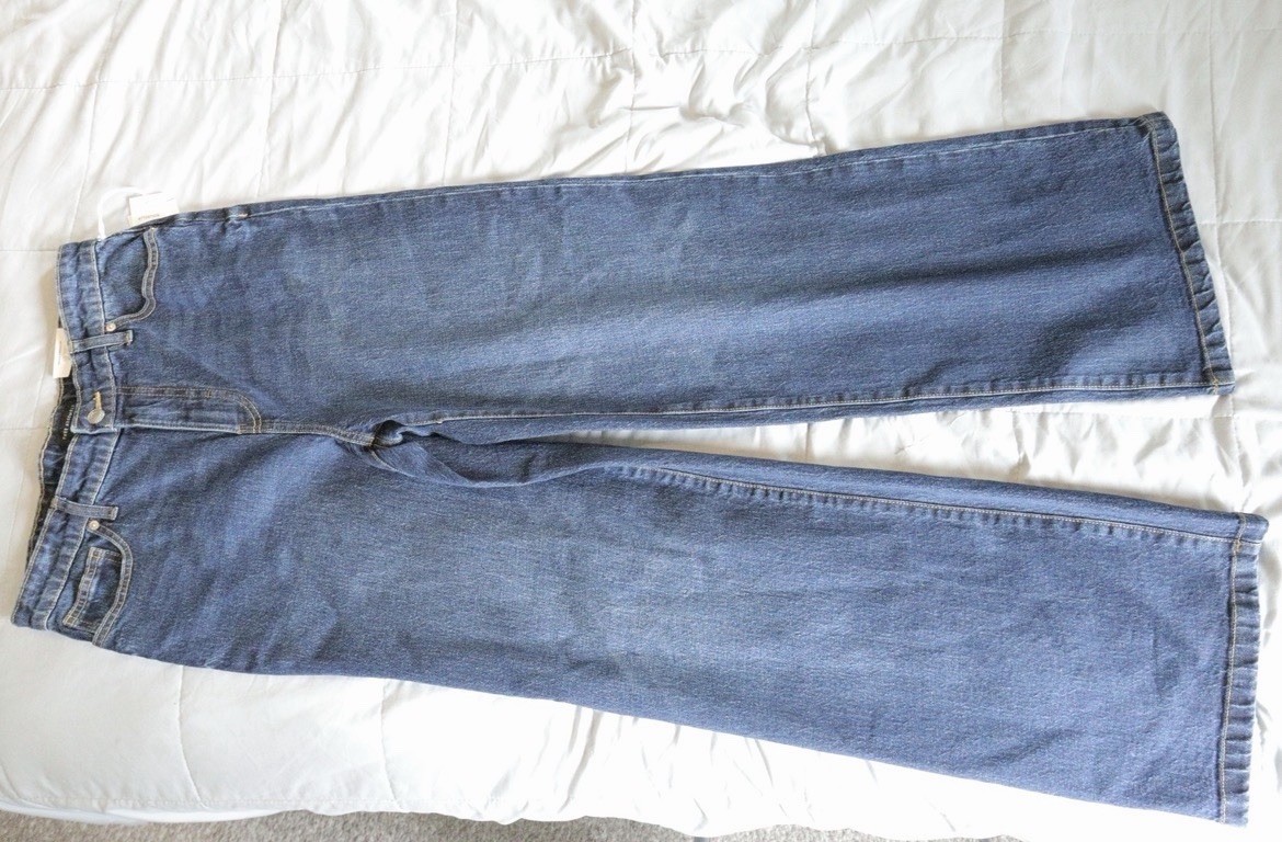 Free Assembly Women’s High Rise Wide Leg Blue Denim Jeans Size 6