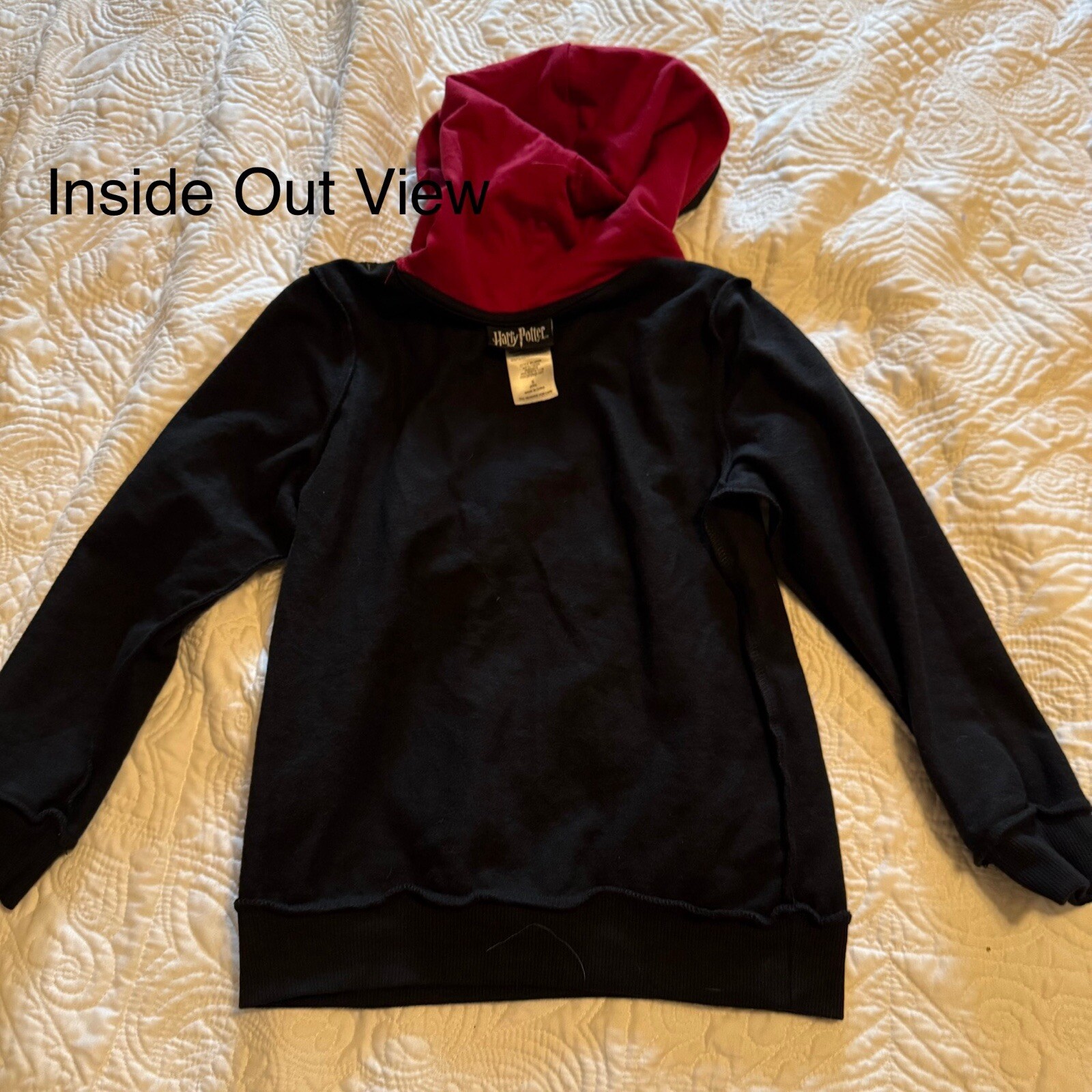 Harry Potter Hermione Gryffindor Hoodie Girls S 6/6X Black Pullover NWT