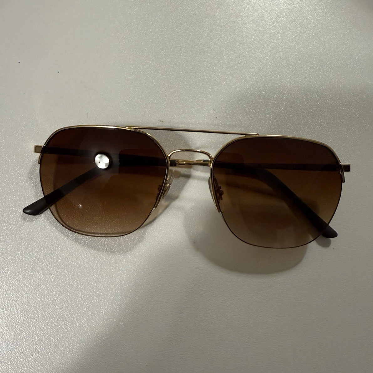 Ray-Ban RB 6444 2500 Gold Metal Pilot Sunglasses Brown Gradient 53-18 140