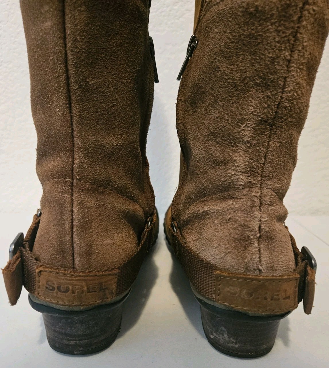 Sorel Slimboot Oiled Leather Suede Tall Riding Boots Sz 7.5 *read