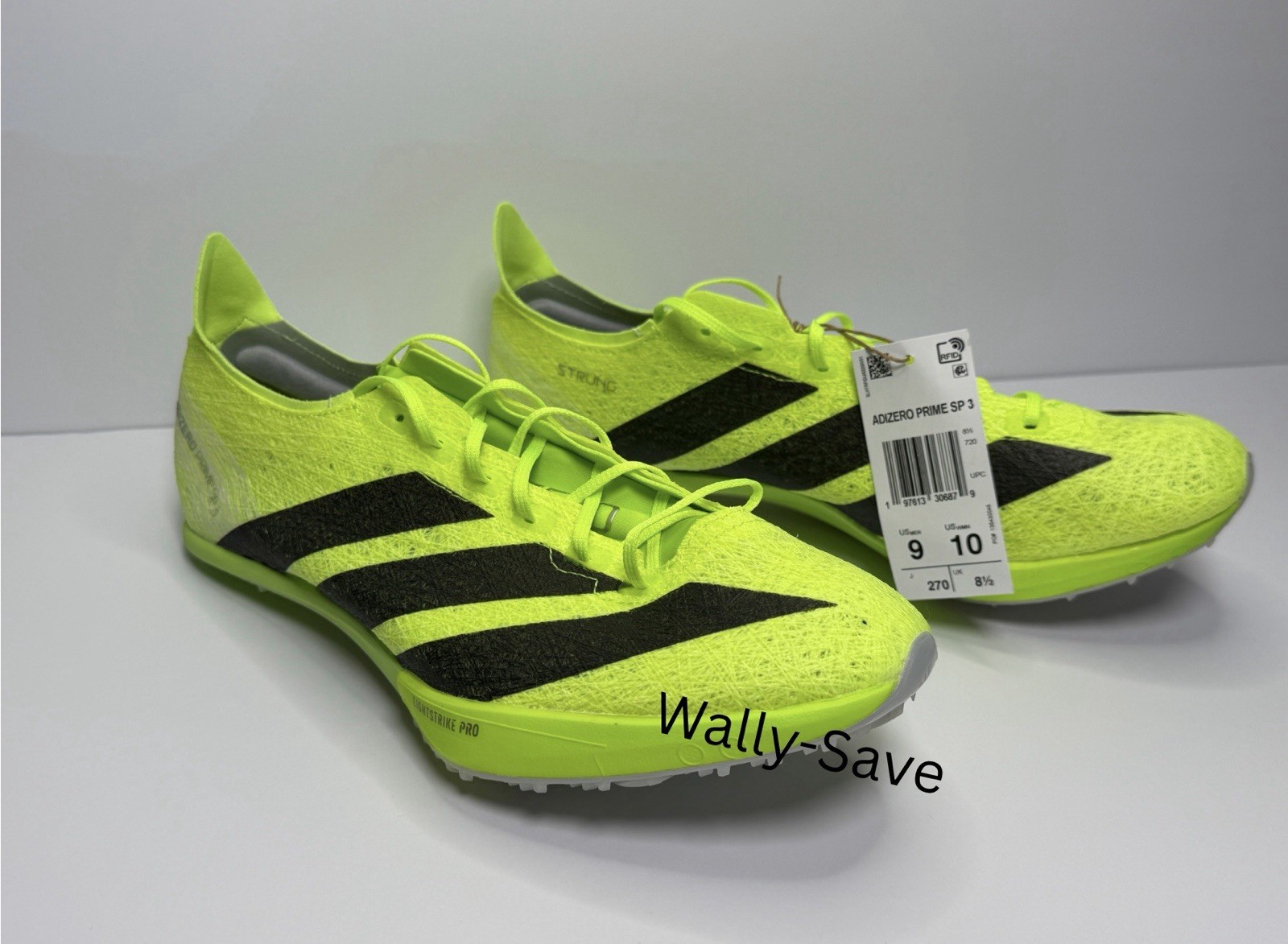 Men’s Size 9 / Women’s 10 – adidas Adizero Prime SP 3 Strung Lucid Lemon Black