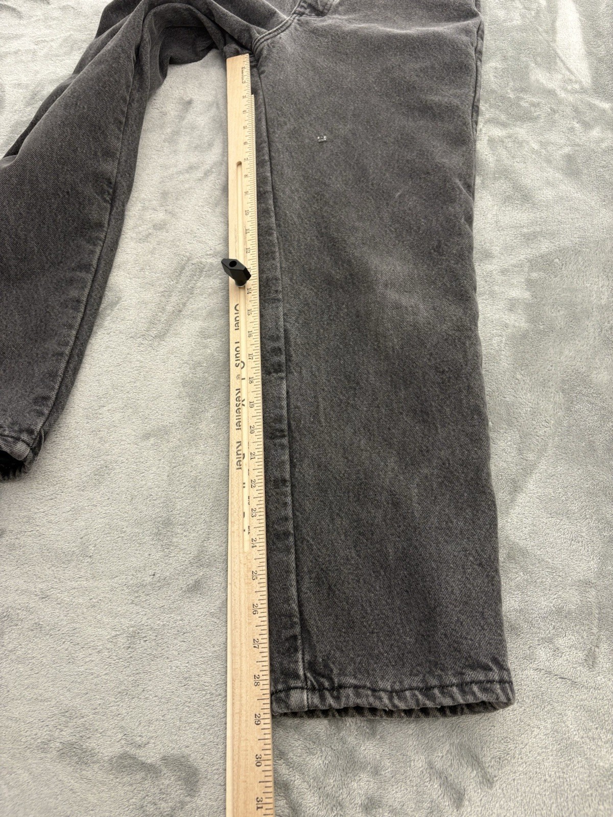 Vintage LL Bean Flannel Lined Jeans Men’s Size 30×29 Black Distressed