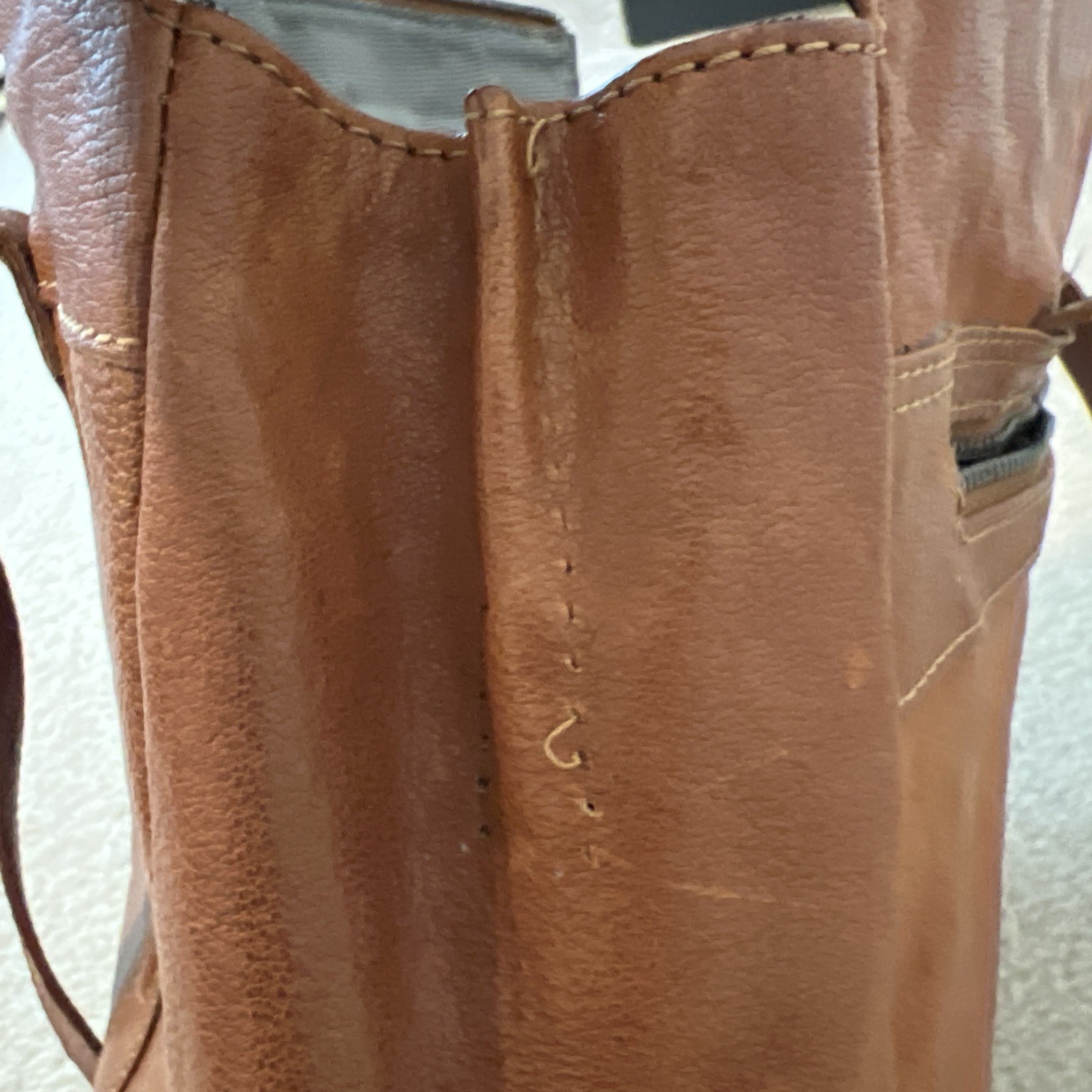 Spikes & Sparrow brown genuine leather laptop shoulder bag various pockets
