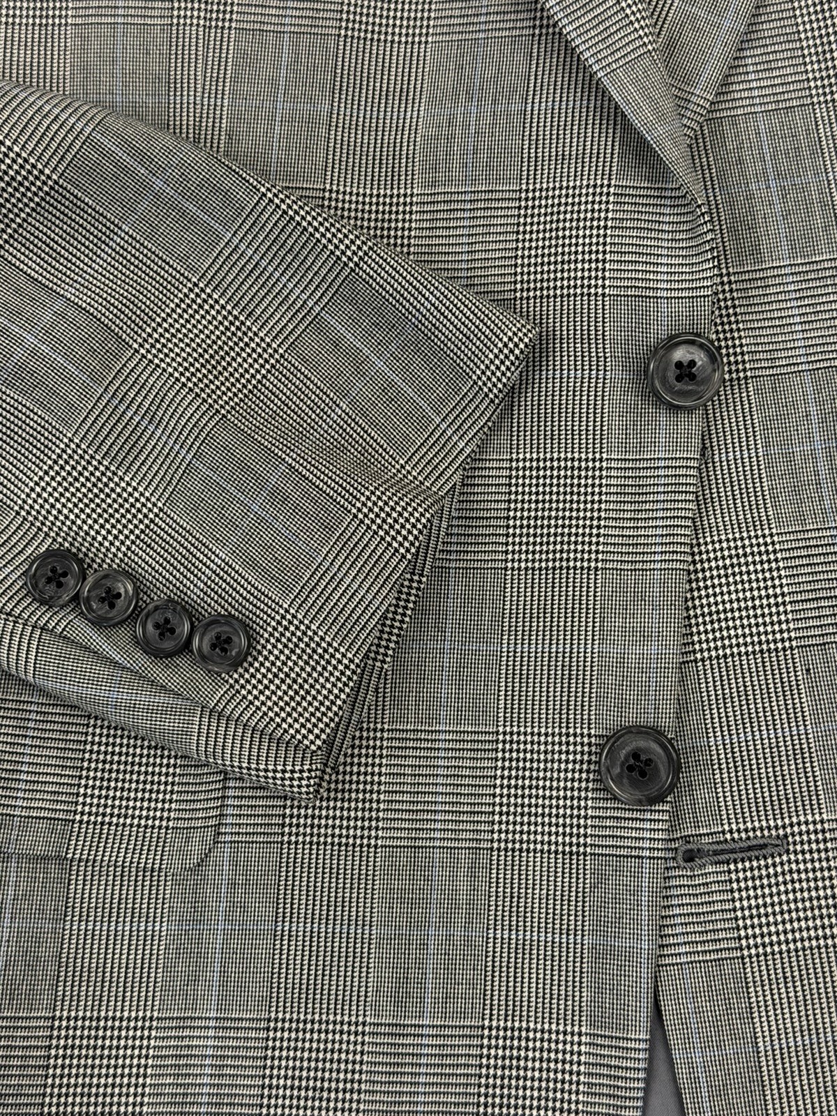 Hickey Freeman USA Men’s Gray Plaid 100% Wool Blazer 40R $895 Two Button