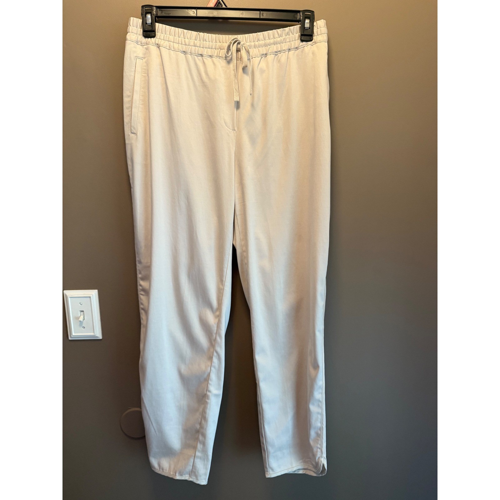 J. Jill Womens XL Cream Beige Lyocell Blend Drawstring Elastic Waist Pants