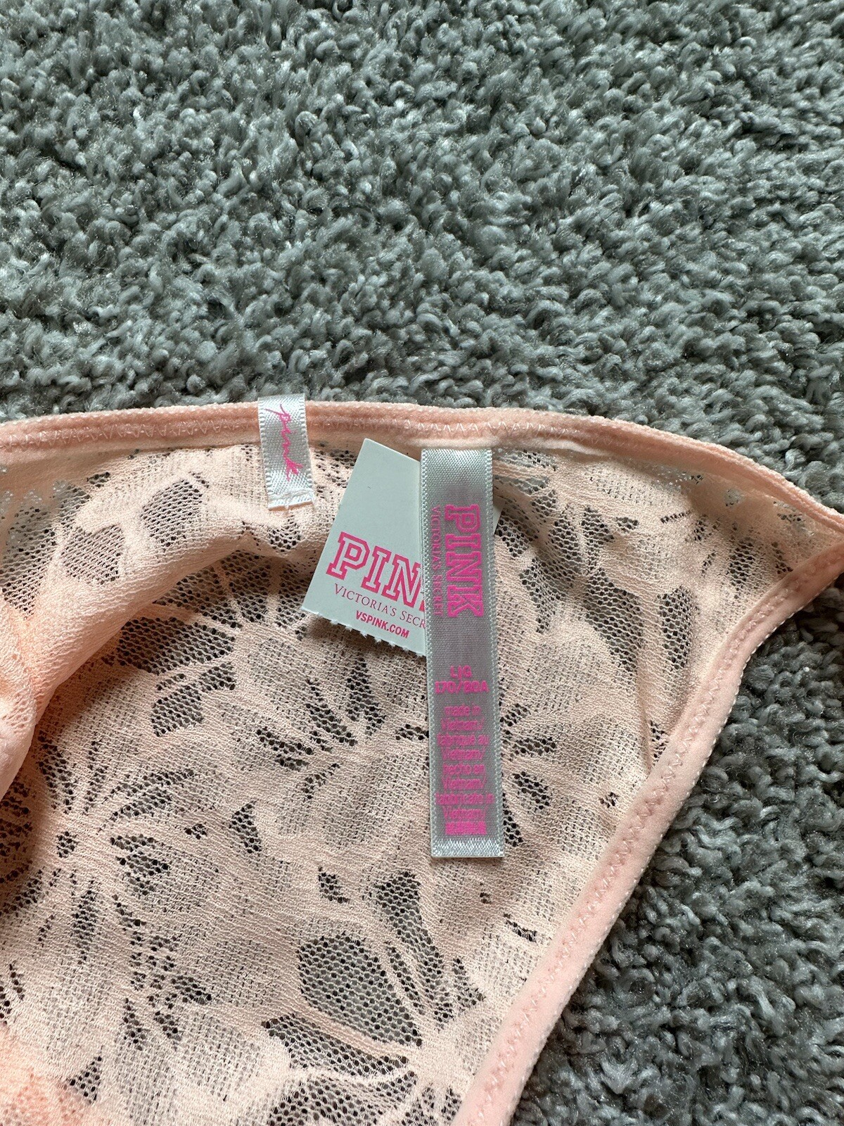 PINK Victoria’s Secret Itsy/Mini Panty Peach Large NWT