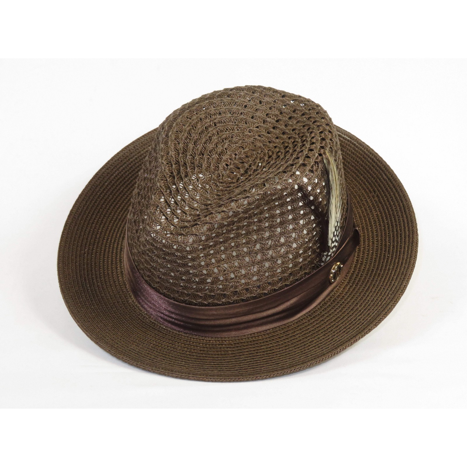 Men’s Summer Spring Braid Straw style Hat by BRUNO CAPELO JULIAN JU918 Brown