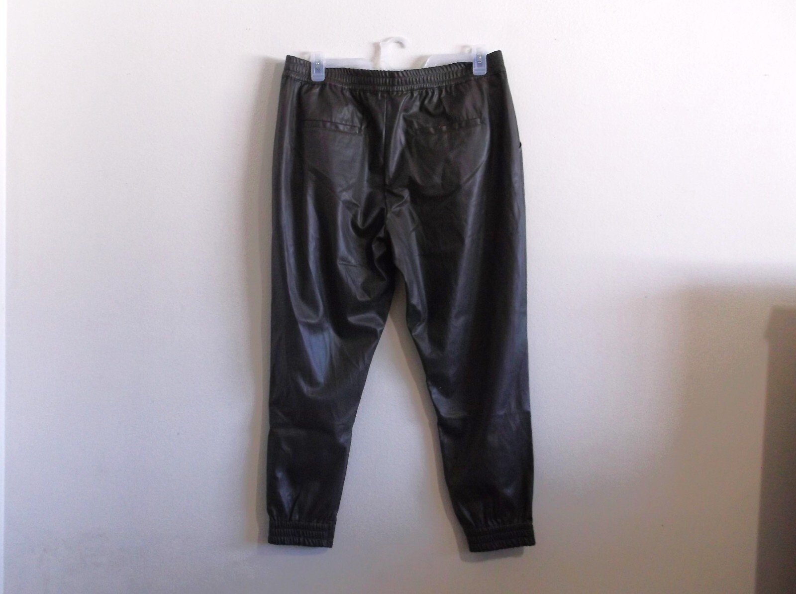 $49 DEAR JOHN 100% Vegan Leather Pants Women Sz XL NWT Pockets Elastic Waist
