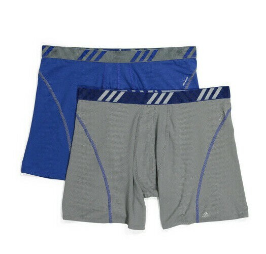 Adidas Men’s Boxer Briefs 2 Pack S 28-30 Bold Blue Grey Performance Fit MSRP$26