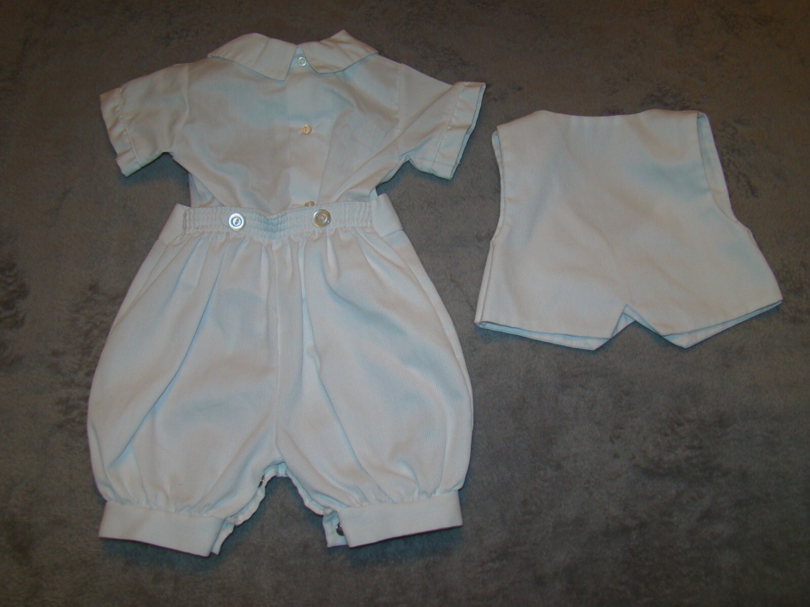 VTG Alexis Infant Boys Size 3 Months 3 Pc. White Christening Baptism Outfit
