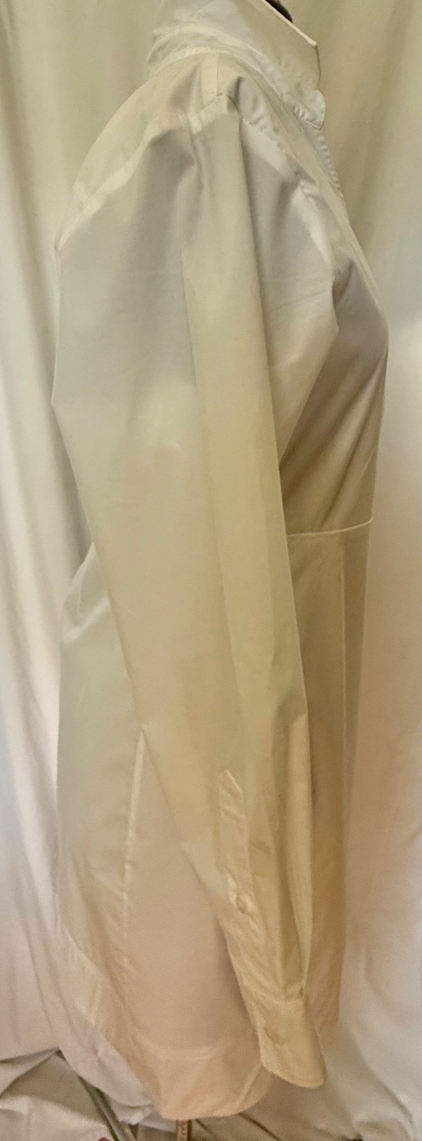 NWT SPANX Poplin Wrap Tie Dress L White Classic Collared Shirt Dress