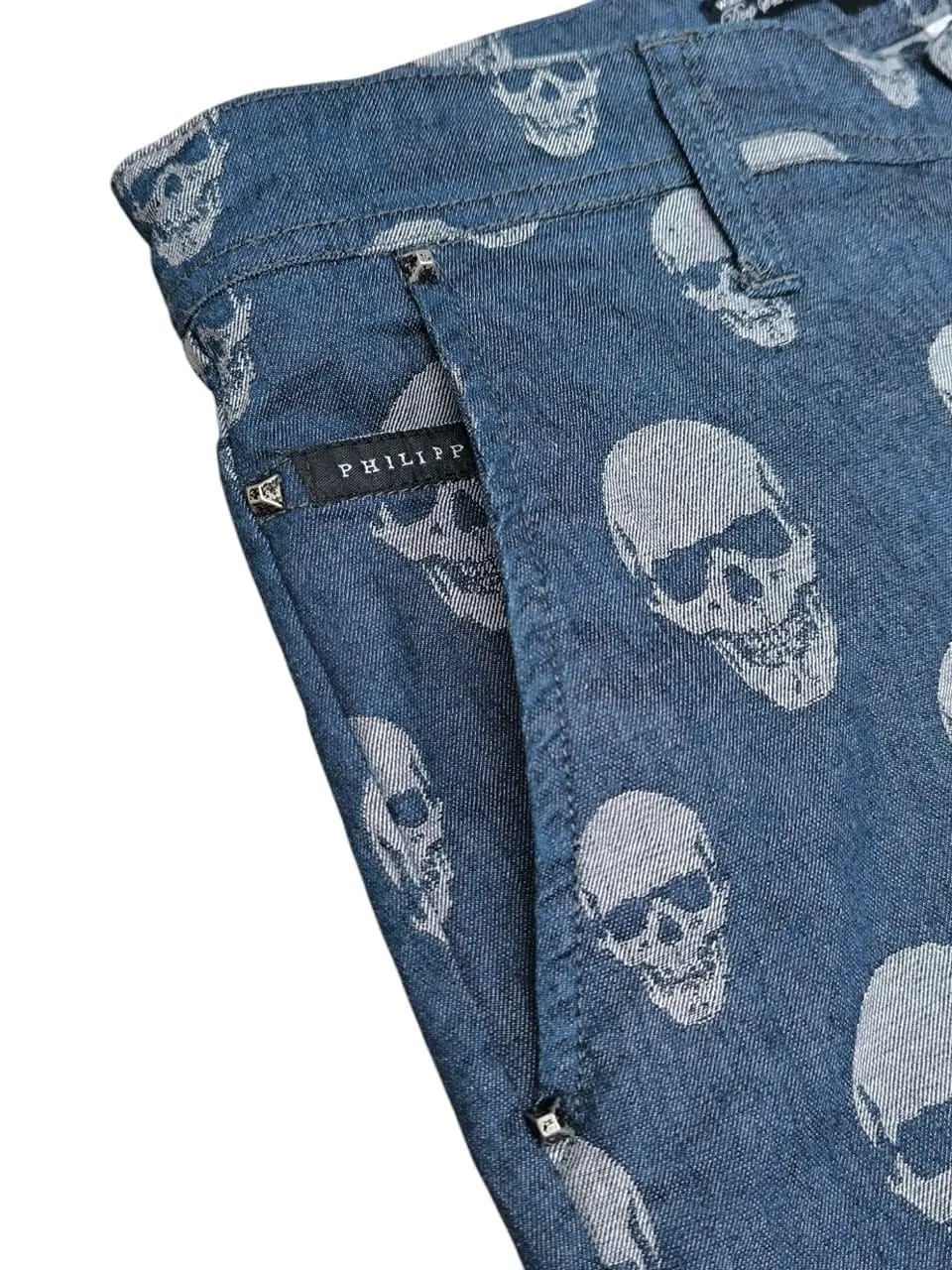 Phillipp plein denim straight skulls retro