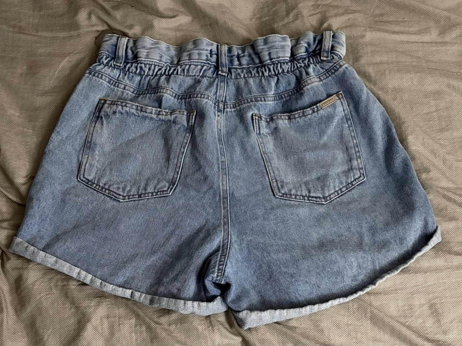 TRAMA Jeans Women’s Mom High Rise Light Wash Denim Shorts 42 100% Cotton