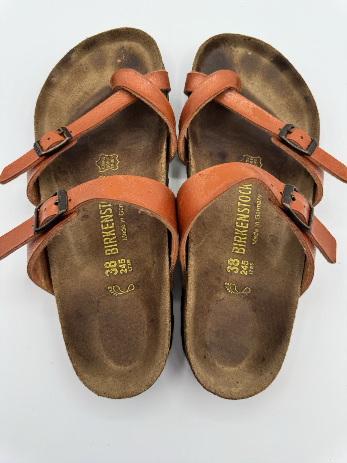 Birkenstock Mayari Copper Sandals EU 38 Regular Wide Germany Leather