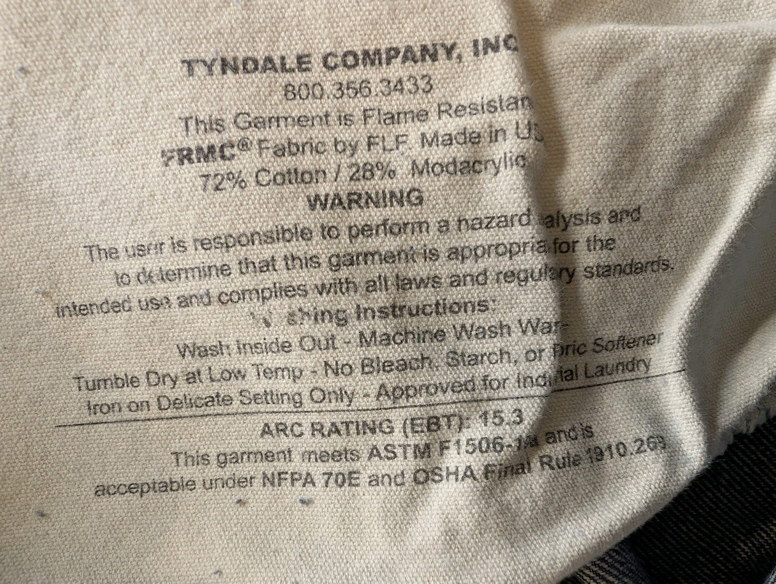 Tyndale FR Men’s Broken-In Relaxed Fit Blue Jeans F290T CAT 2 Denim 44 28 FRMC