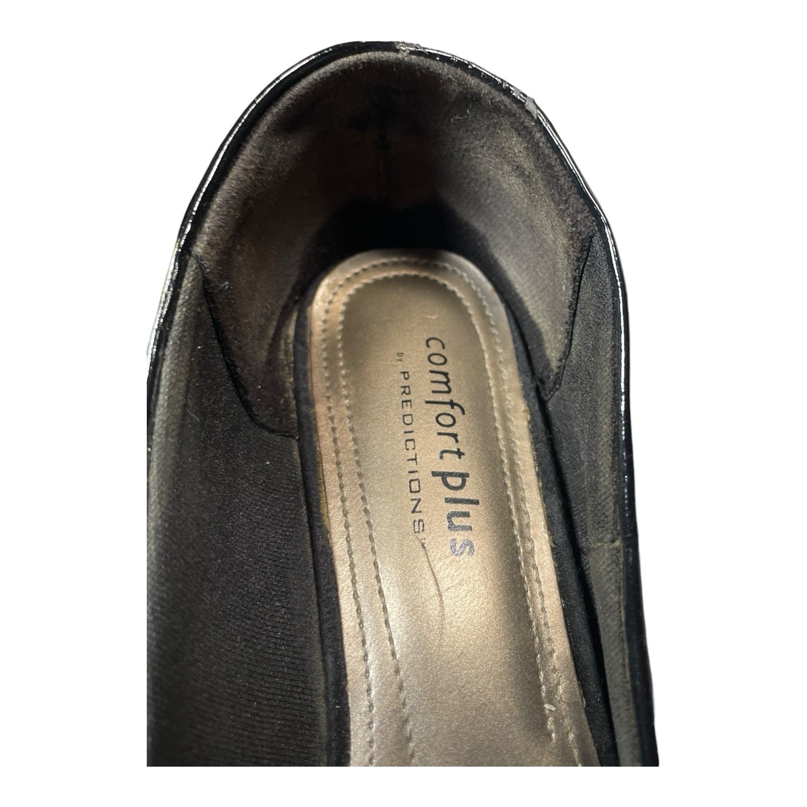 Comfort Plus Pointed Toe Pumps Suede And Patent Leather Black Size 6.5