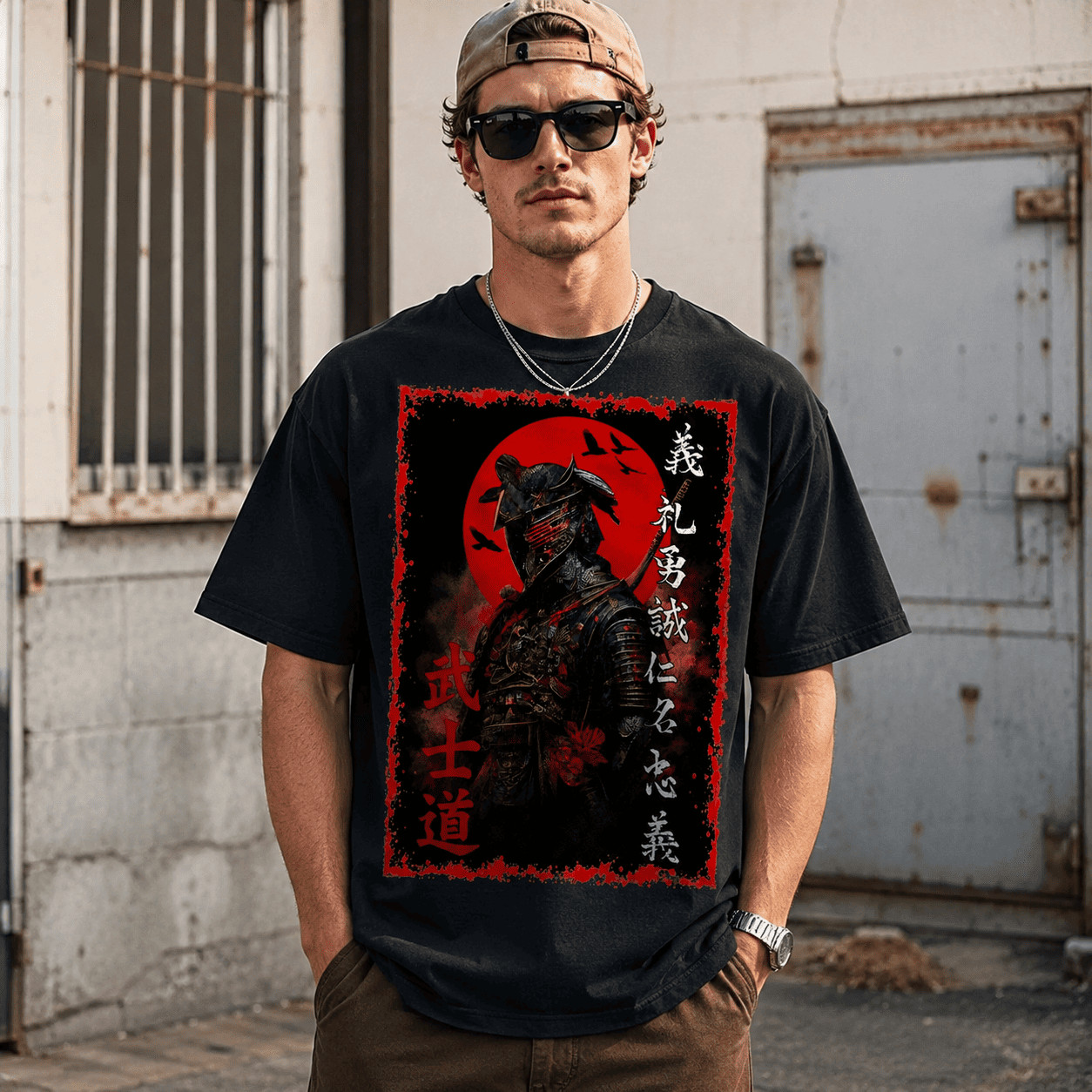 Ancient Samurai Anime Graphic T-Shirt Japanese Warrior Streetwear Casual Tee