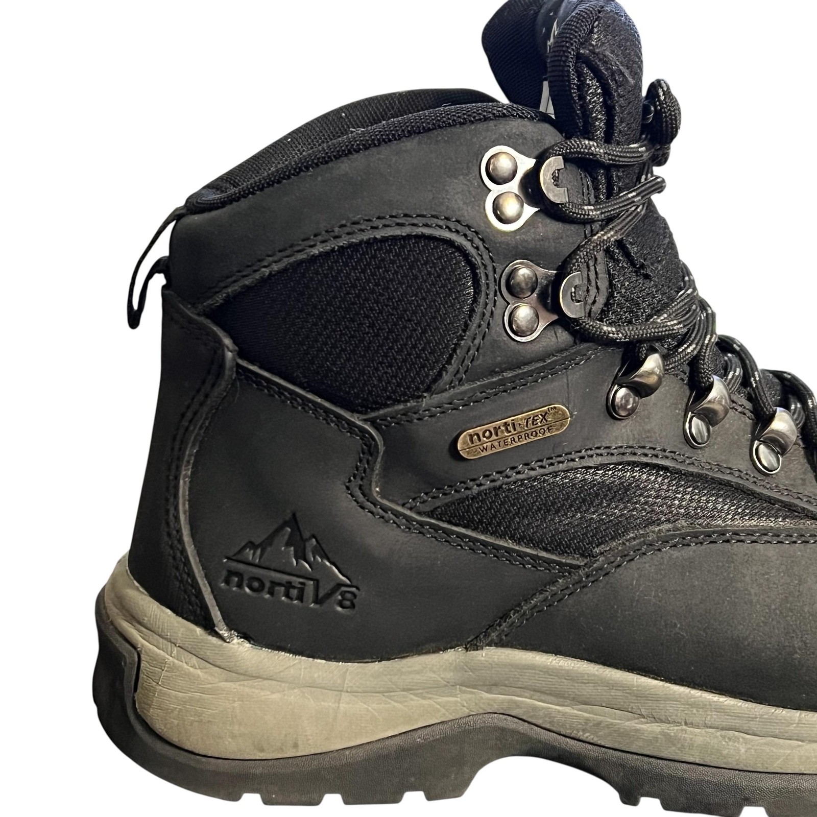 Nortiv 8 Boots Mens Size 7 Black Waterproof Hiking Work Combat Trail Steel Toe